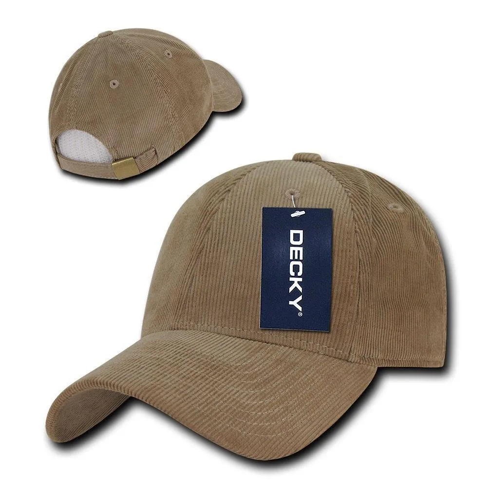 1 Dozen Decky Corduroy 6 Panel Low Crown Dad Hats Caps Wholesale Lots