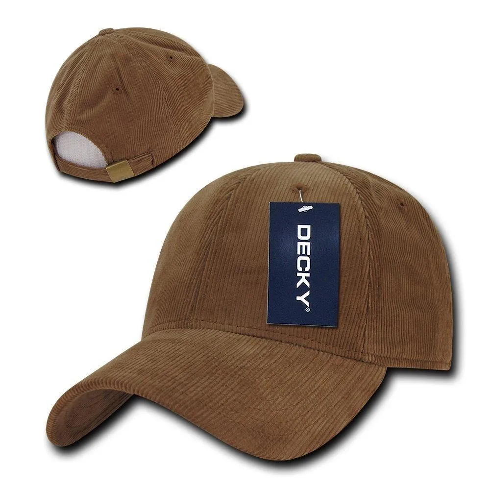 1 Dozen Decky Corduroy 6 Panel Low Crown Dad Hats Caps Wholesale Lots