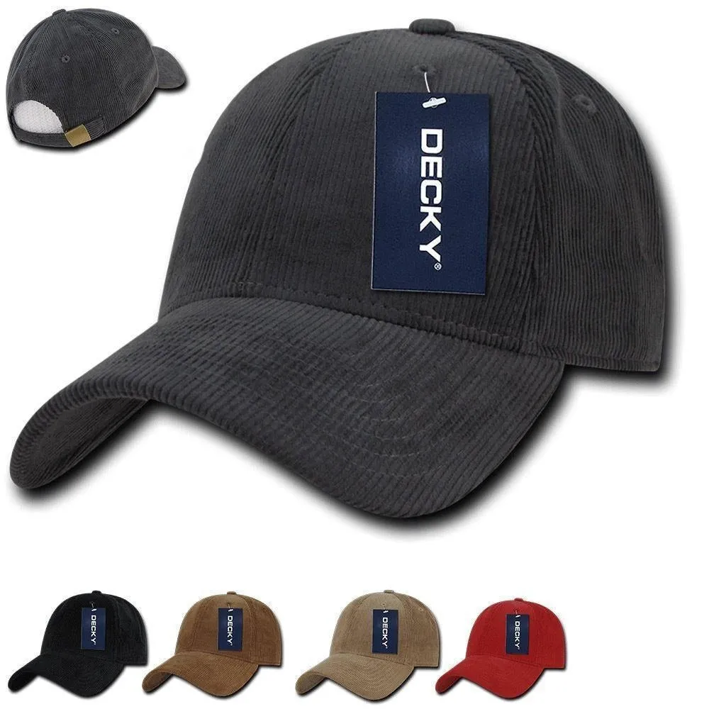 1 Dozen Decky Corduroy 6 Panel Low Crown Dad Hats Caps Wholesale Lots