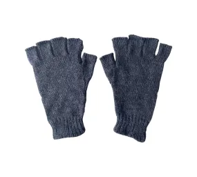 Alpaca Hand Knitted Fingerless Gloves - Charcoal