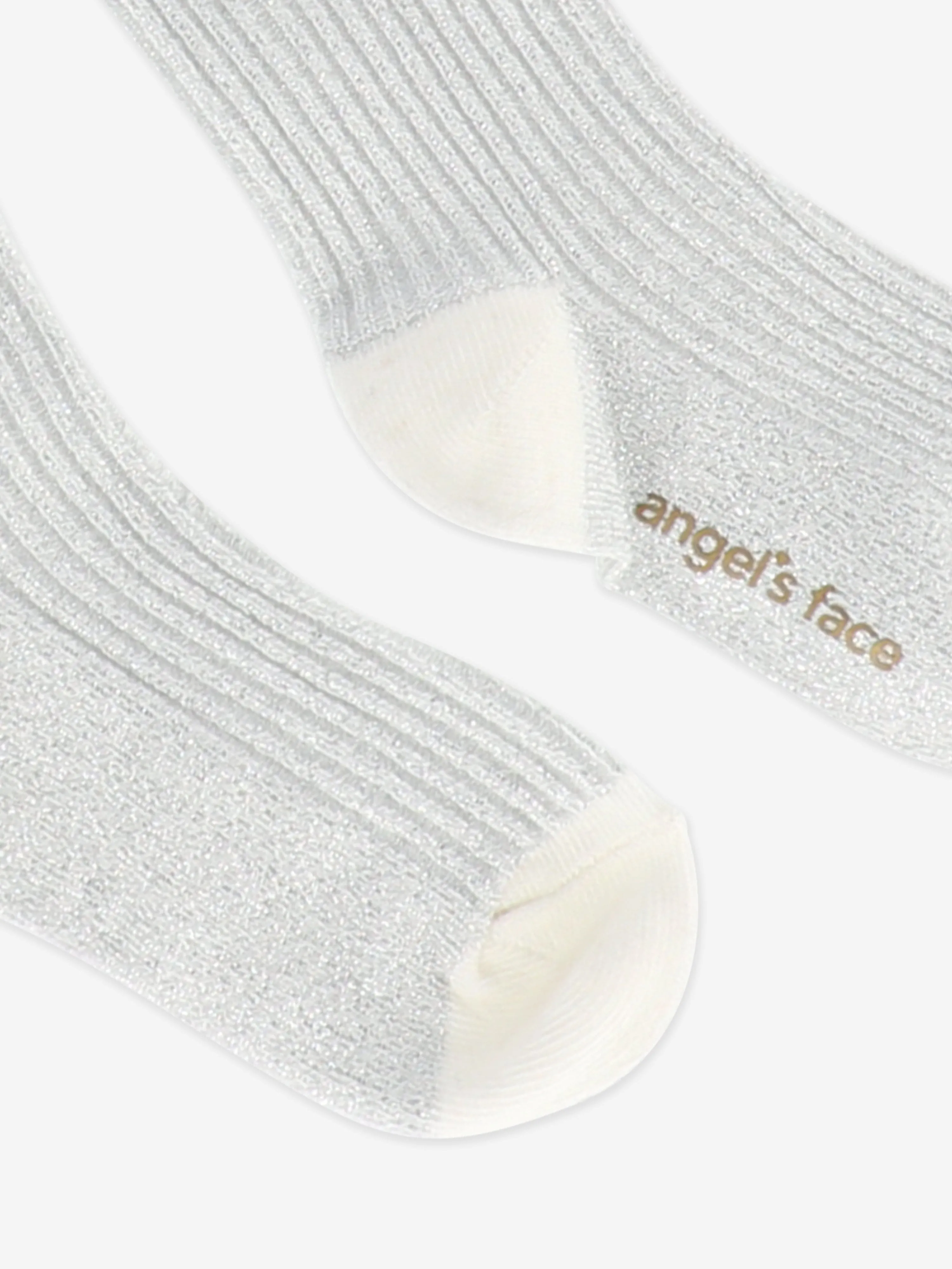 Angels Face Girls Lucy Sparkle Socks in White