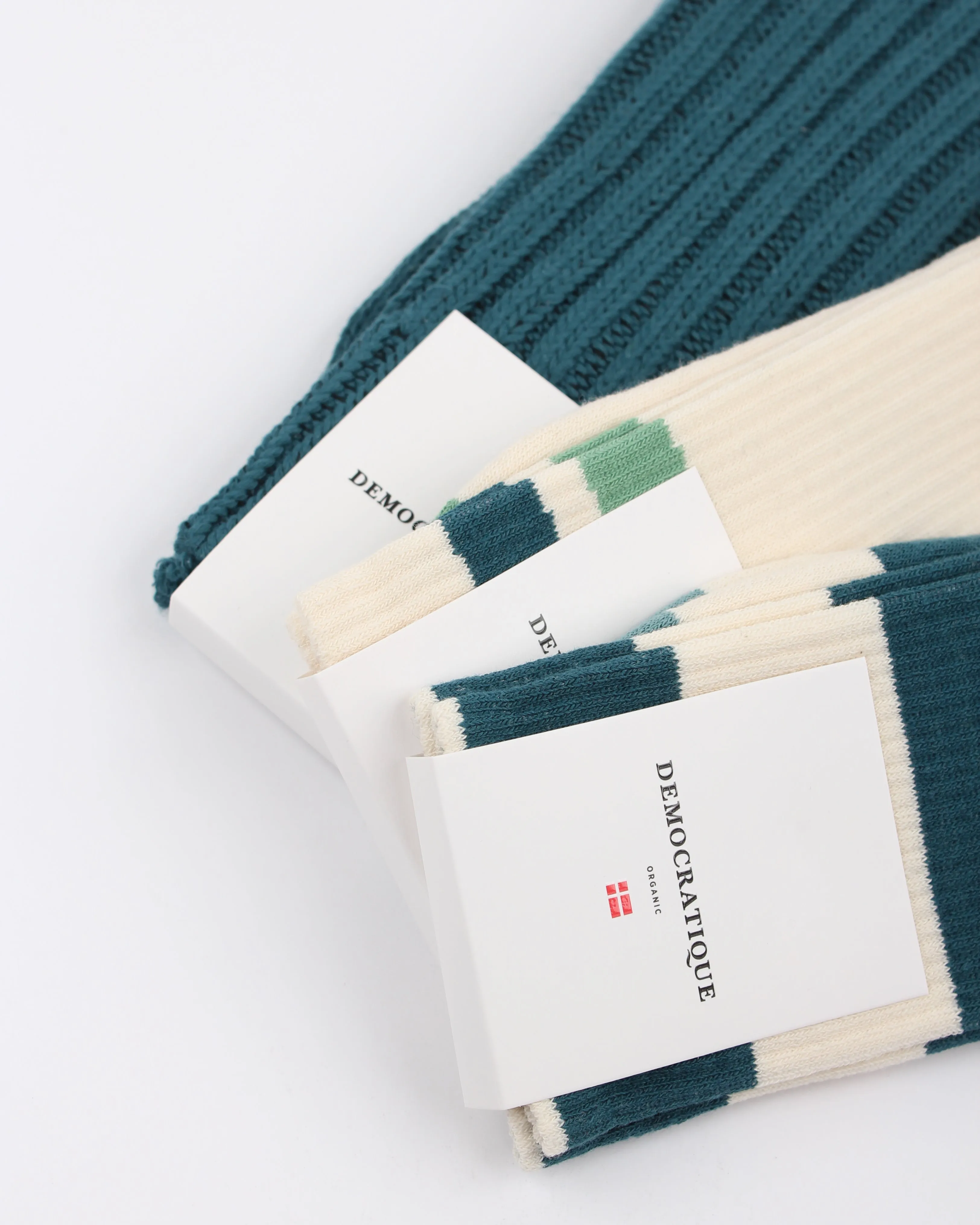 Athletique Classique Stripes Socks Off White / Benzin / Soft Green