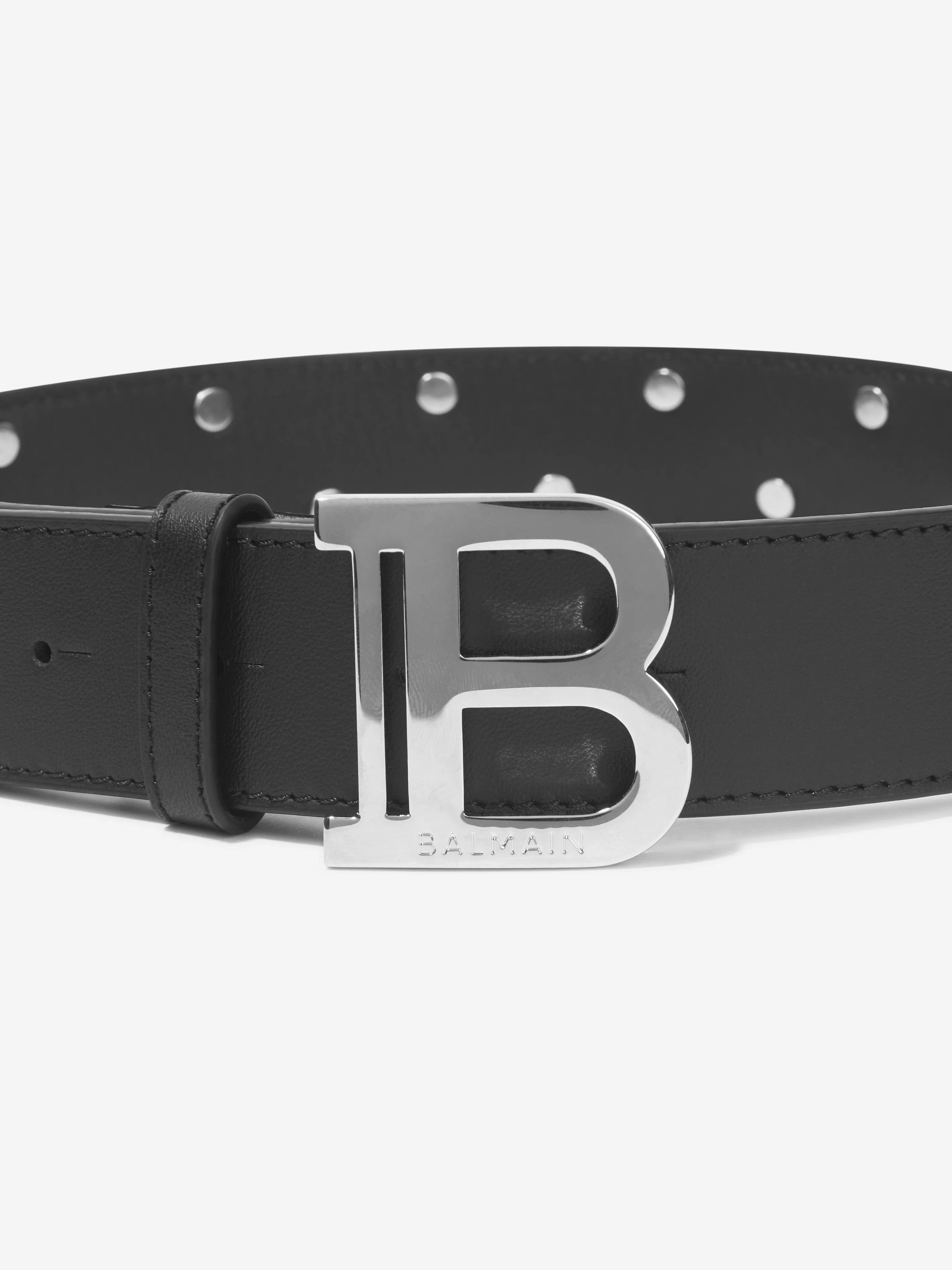 Balmain Girls Leather Belt in Black