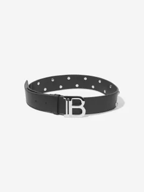 Balmain Girls Leather Belt in Black