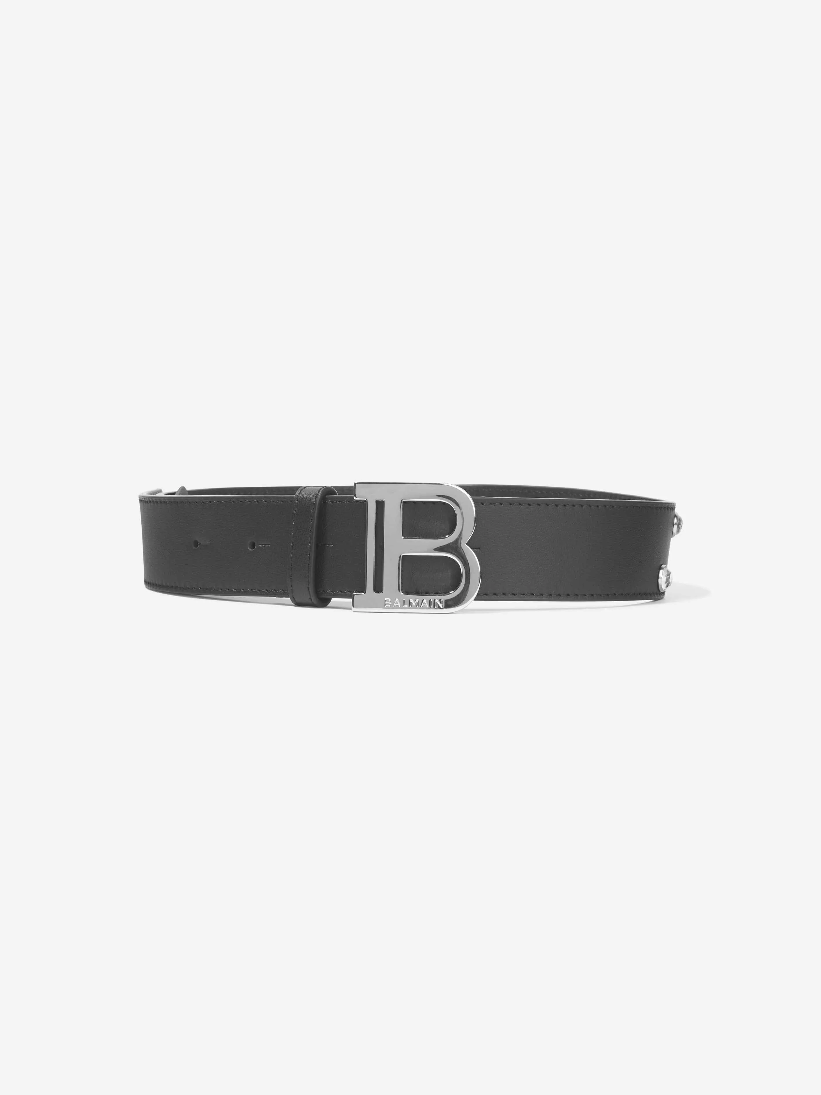 Balmain Girls Leather Belt in Black