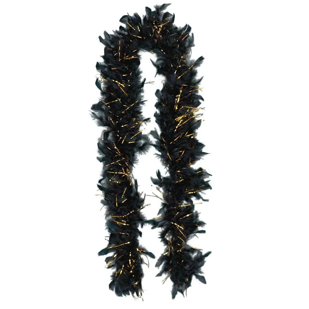 Black & Gold Hollywood Tinsel Boa