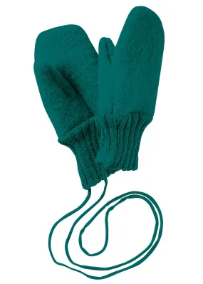 Boiled Merino Wool Gloves - pacific