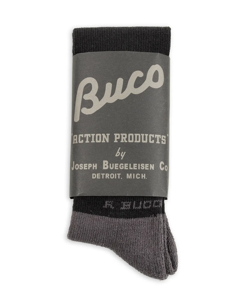 Buco Striped Action Socks - Gray/Black