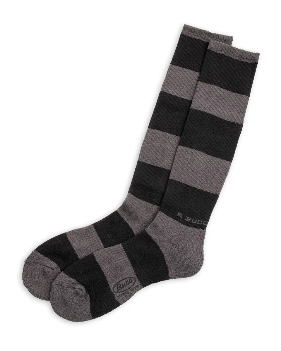 Buco Striped Action Socks - Gray/Black