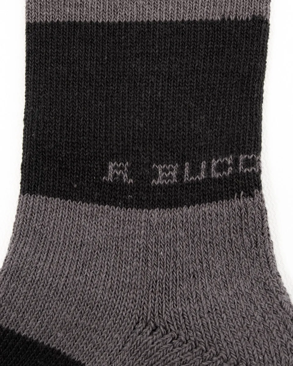 Buco Striped Action Socks - Gray/Black