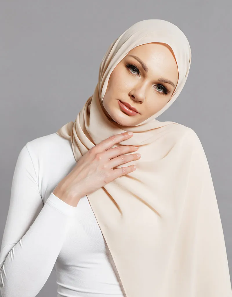 Chiffon Shawl - Shades of White