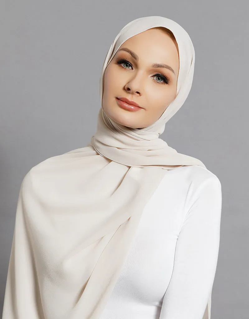 Chiffon Shawl - Shades of White