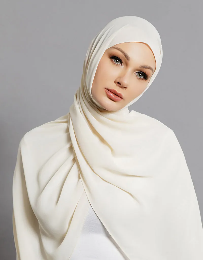 Chiffon Shawl - Shades of White