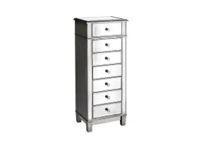 Danielle Mirrored 7 Drawer Lingerie Chest - Silver