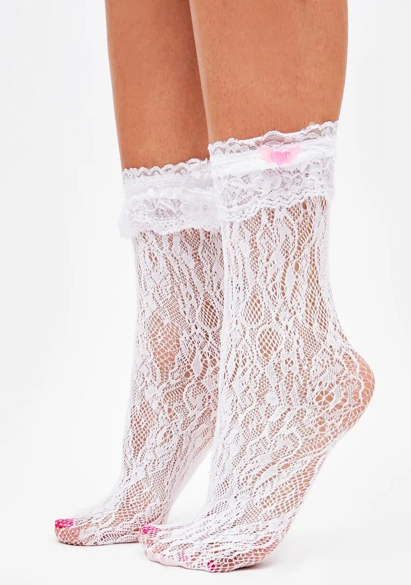 Delicate Soul Lace Crew Socks