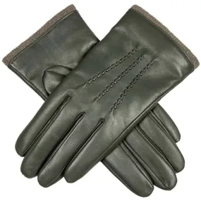 Dents Lorraine Wool Lined Leather Gloves - Charcoal Grey