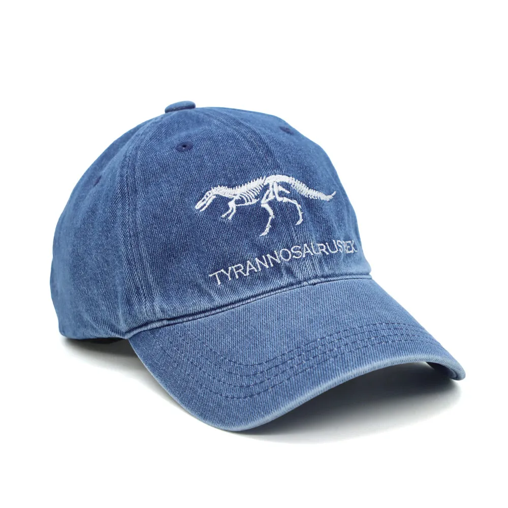 Dinosaur Hat Embroidered T Rex Skeleton Denim Baseball Cap Vintage Washed Casual Dad Hat TG11580