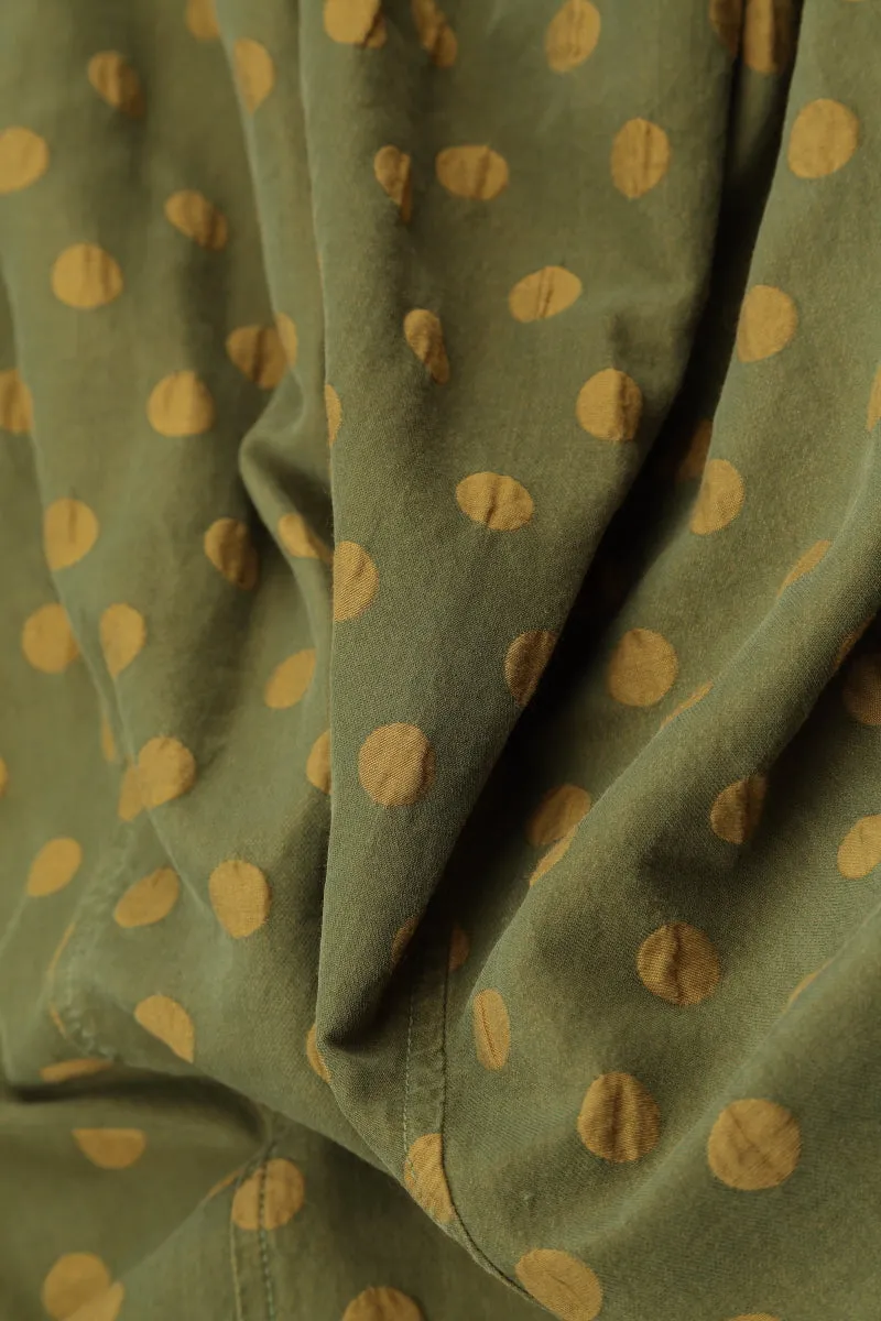 Dotty Olive Silk Scarf