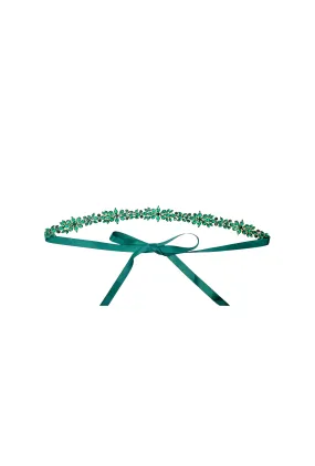 Embellished Wrap Belt - Emerald