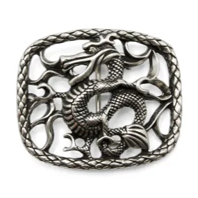 Etched Dragon Frame Buckle 40mm