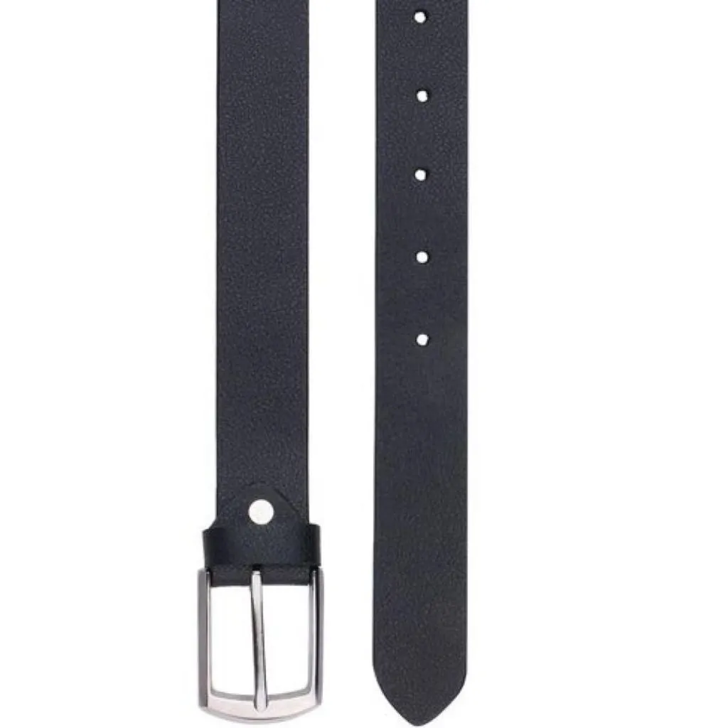 Formal Black Solid Leather Belts For Men