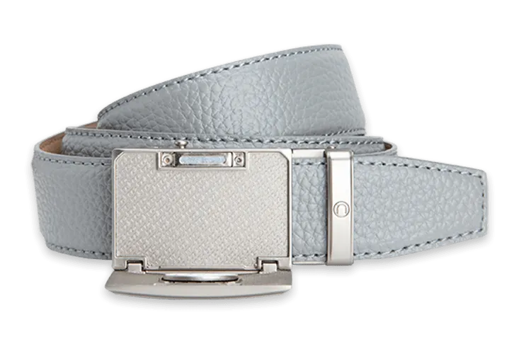 Go-In Pebble Grain Smoke Grey Golf Ratchet Belt 1 3/8" Strap [35mm]