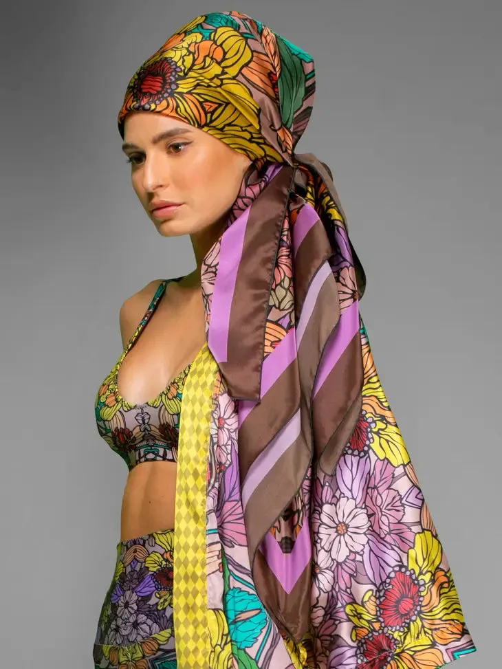 GOLDEN GARDEN SILK SCARF