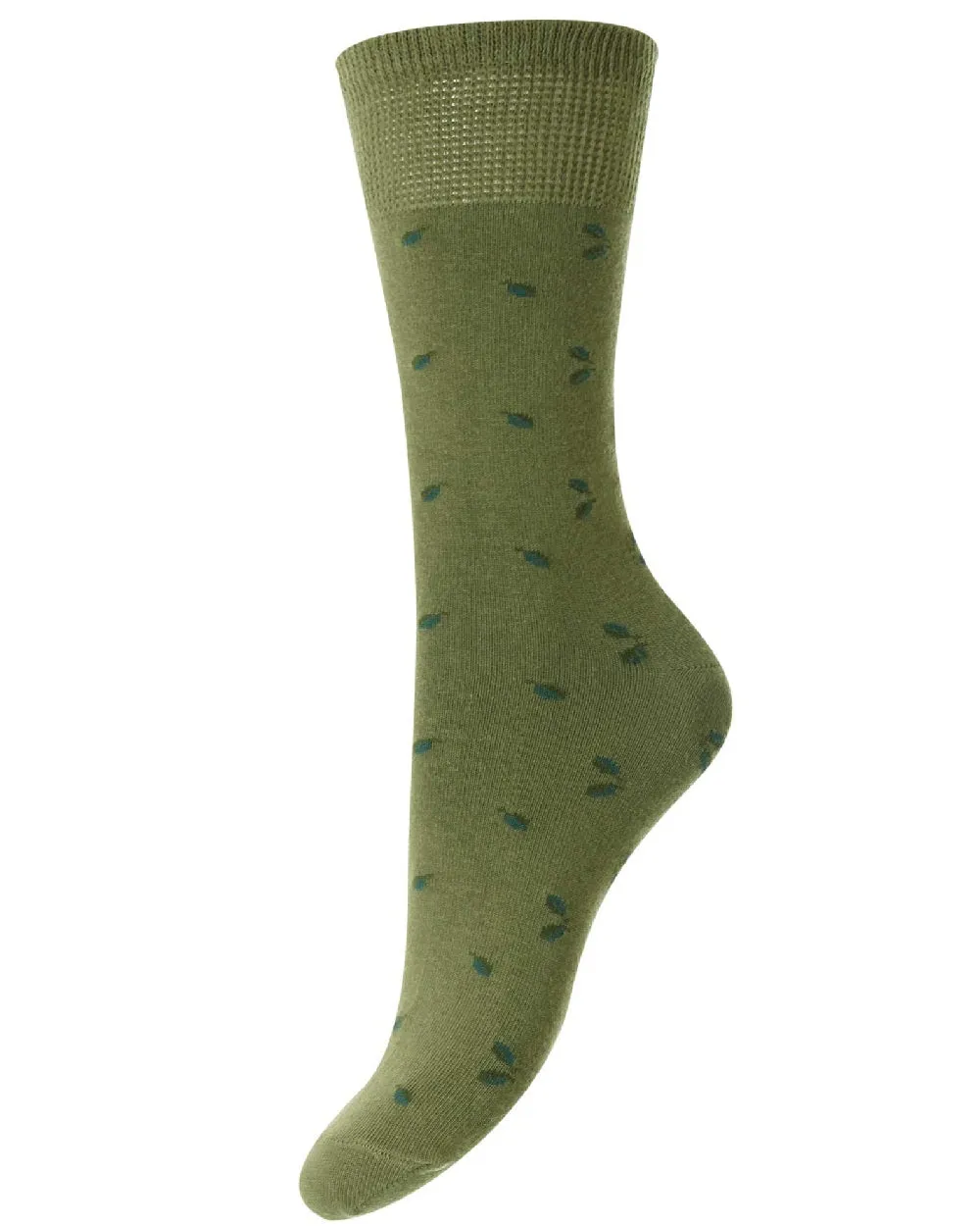 HJ Hall Leaf Cotton Comfort Top Socks