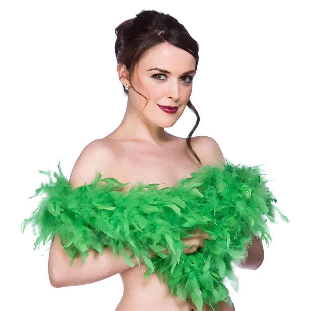 Ladies Green Feather Boa 1920s Flapper Hen Party Costume