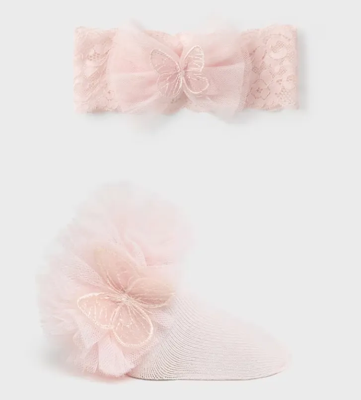 Light Pink Frill Socks with Headband