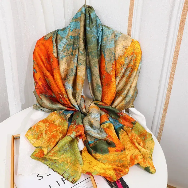 Luxury Design Silk Scarf 85x180cm