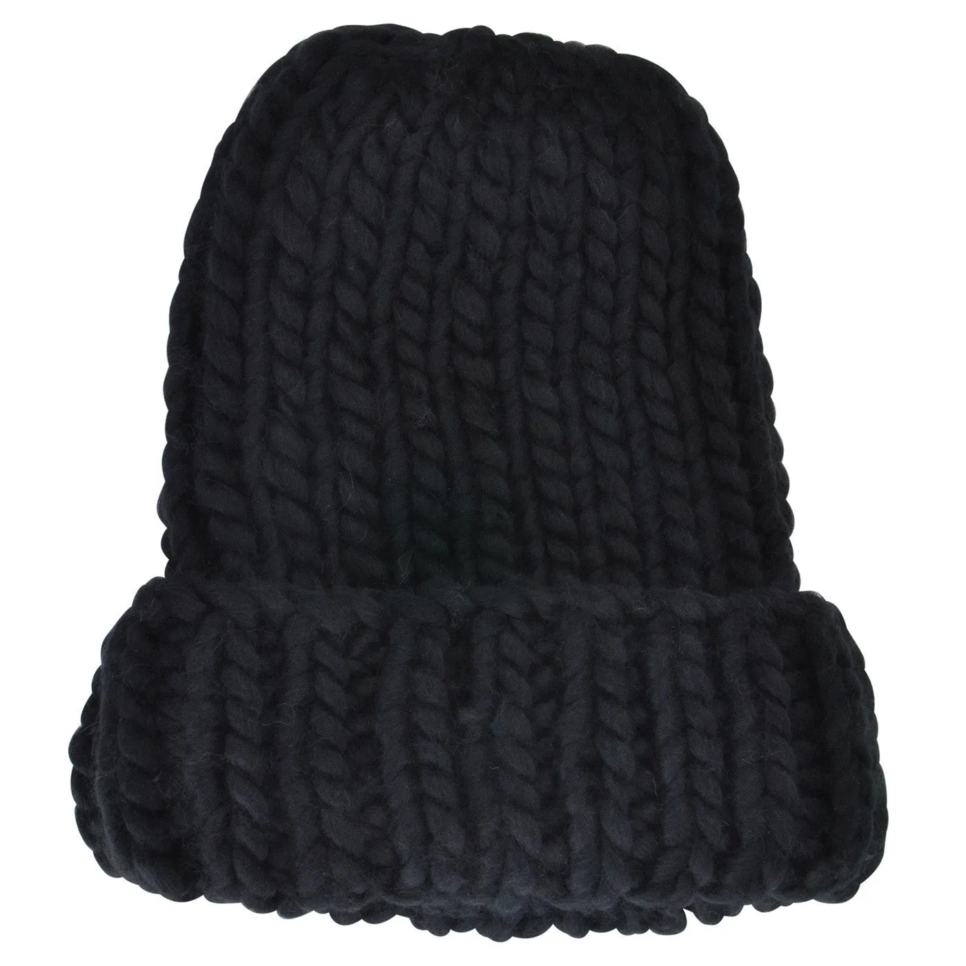 Mega Knit Slouchie Beanie - Black