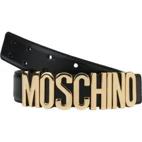 Men's Moschino Leather Logo-buckle Belt