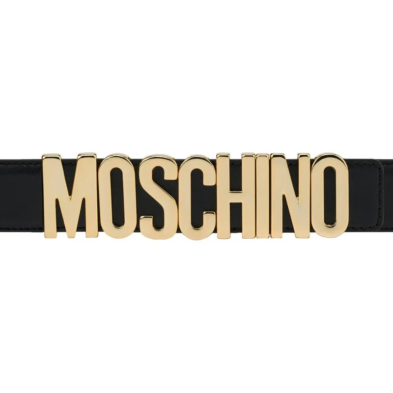 Men's Moschino Leather Logo-buckle Belt