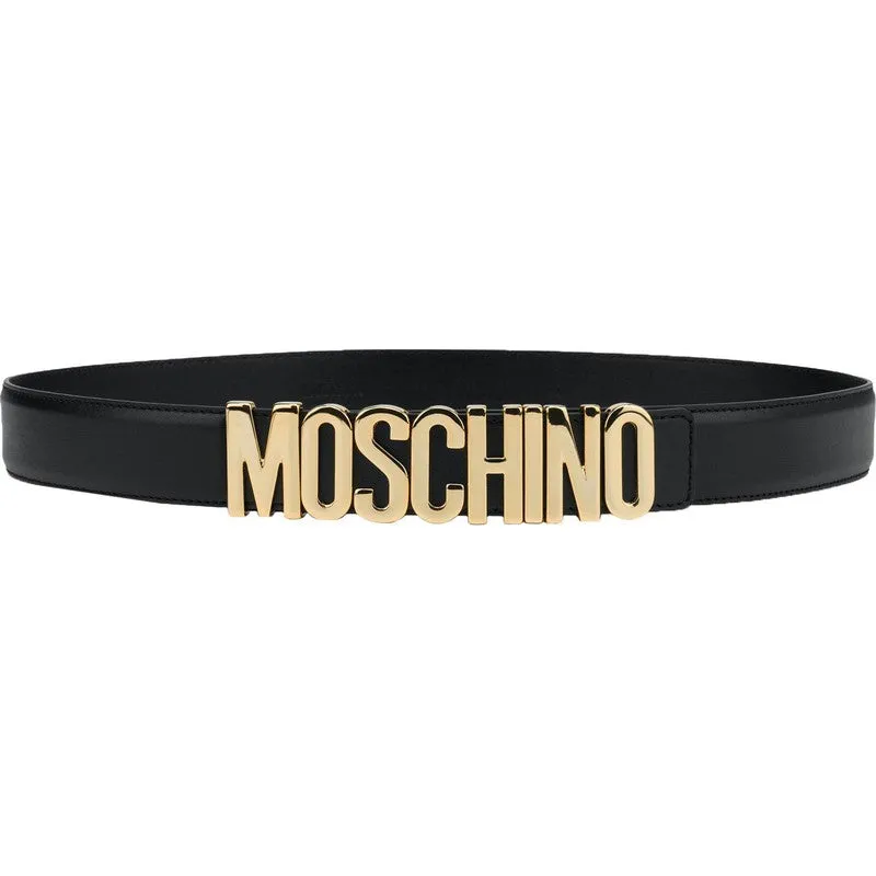 Men's Moschino Leather Logo-buckle Belt