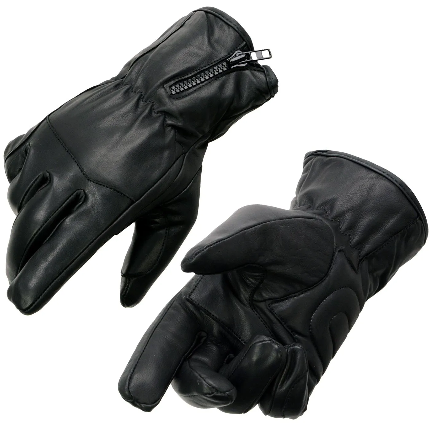 Milwaukee Leather MG7575 Men's Black Premium Leather Long Wrist Gloves