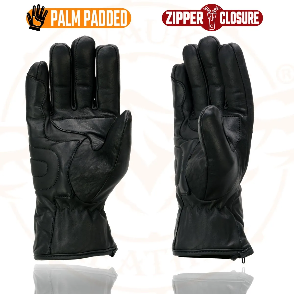 Milwaukee Leather MG7575 Men's Black Premium Leather Long Wrist Gloves