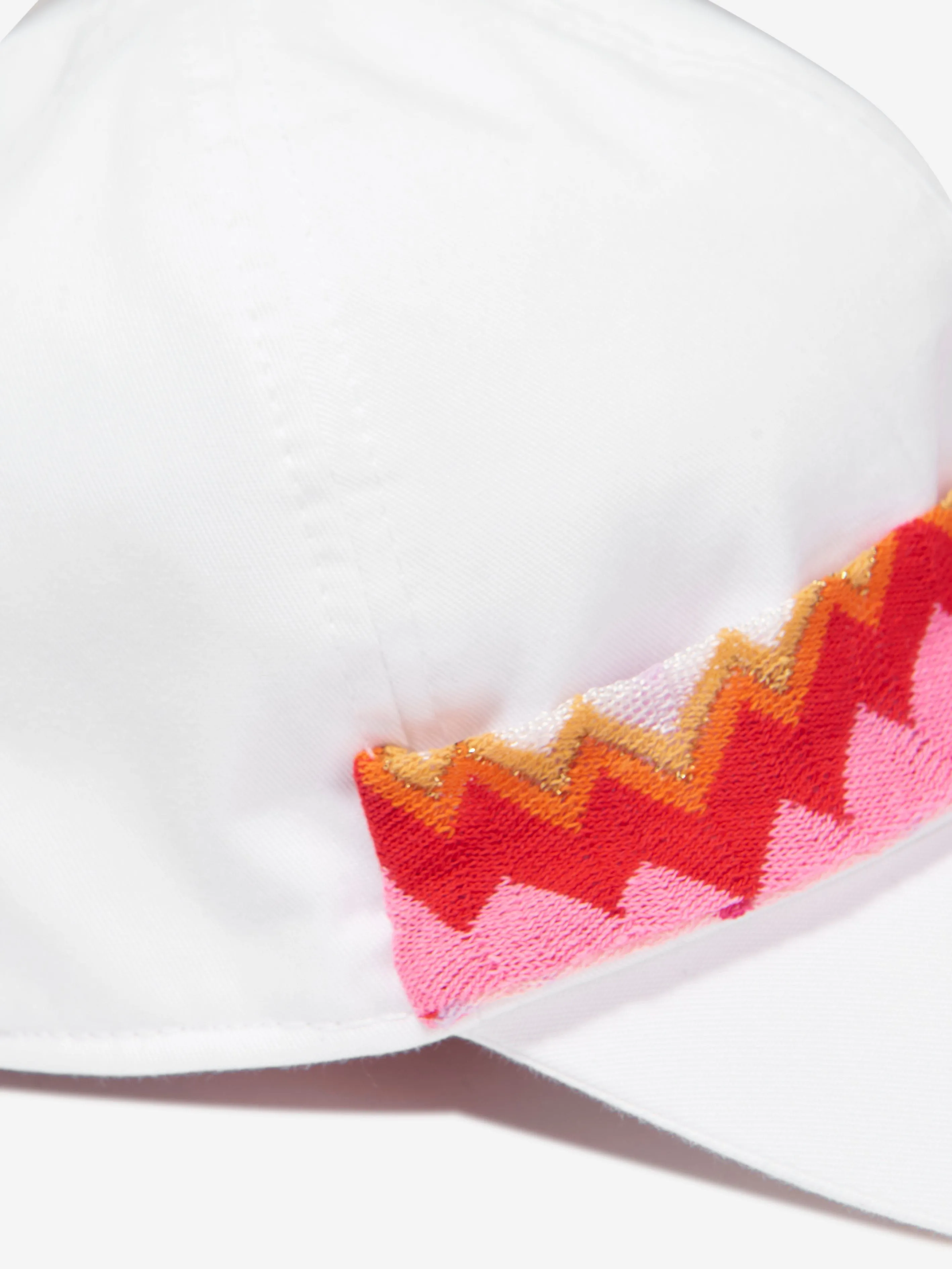 Missoni Girls Zigzag Bow Cap in White