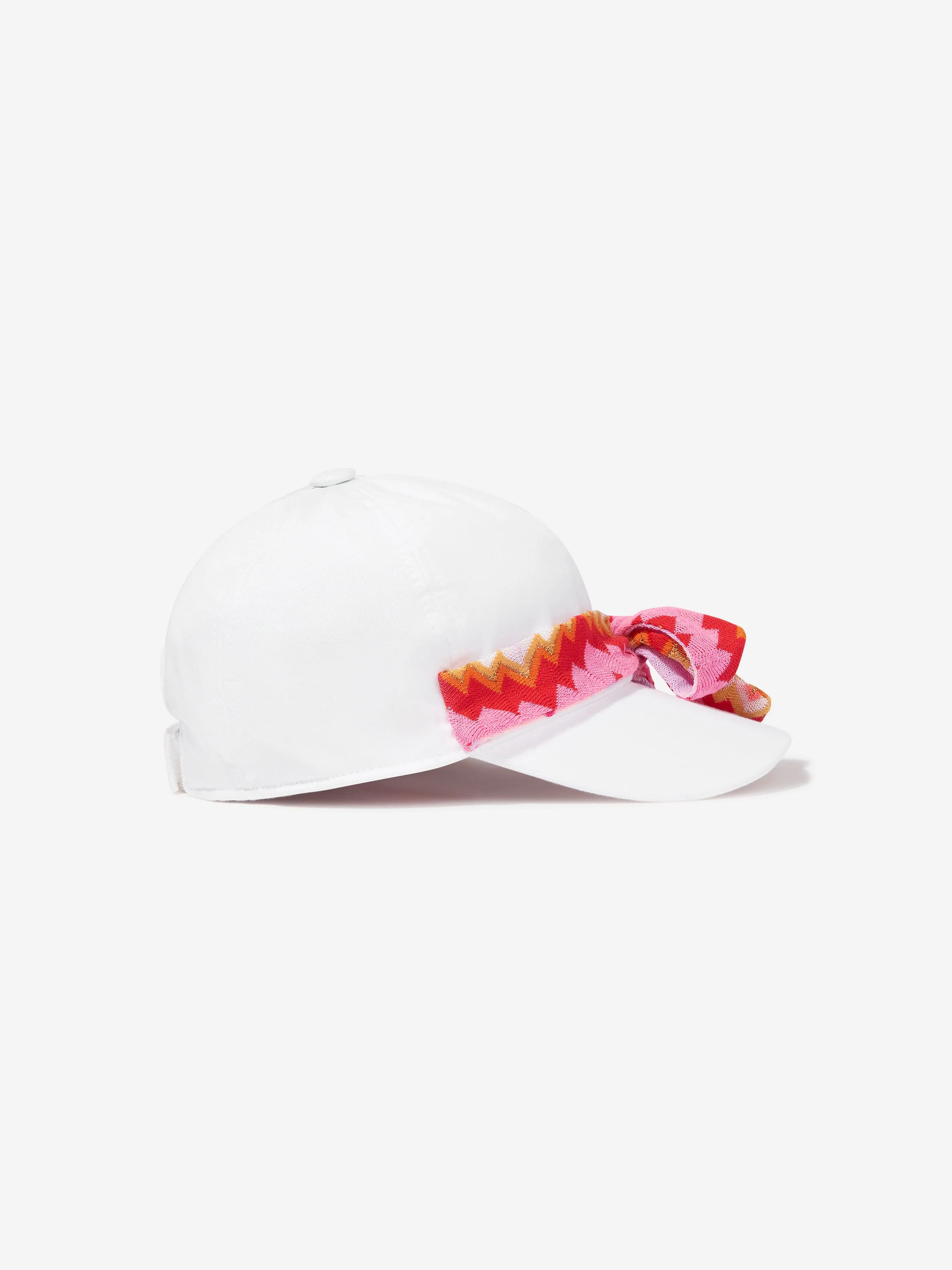 Missoni Girls Zigzag Bow Cap in White