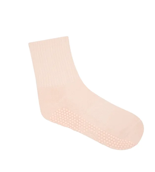 MoveActive Classic Crew Grip Socks - Soft Pink