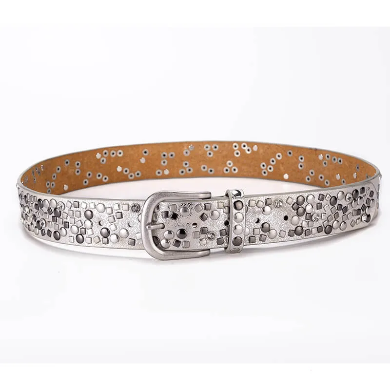 Multi-rivet Studded Embellished Buckle Belt Punk Belt-WB7041