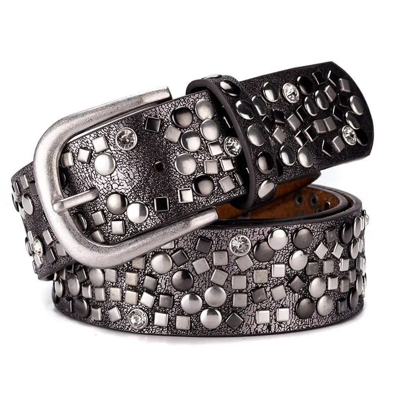 Multi-rivet Studded Embellished Buckle Belt Punk Belt-WB7041