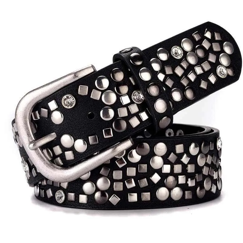 Multi-rivet Studded Embellished Buckle Belt Punk Belt-WB7041