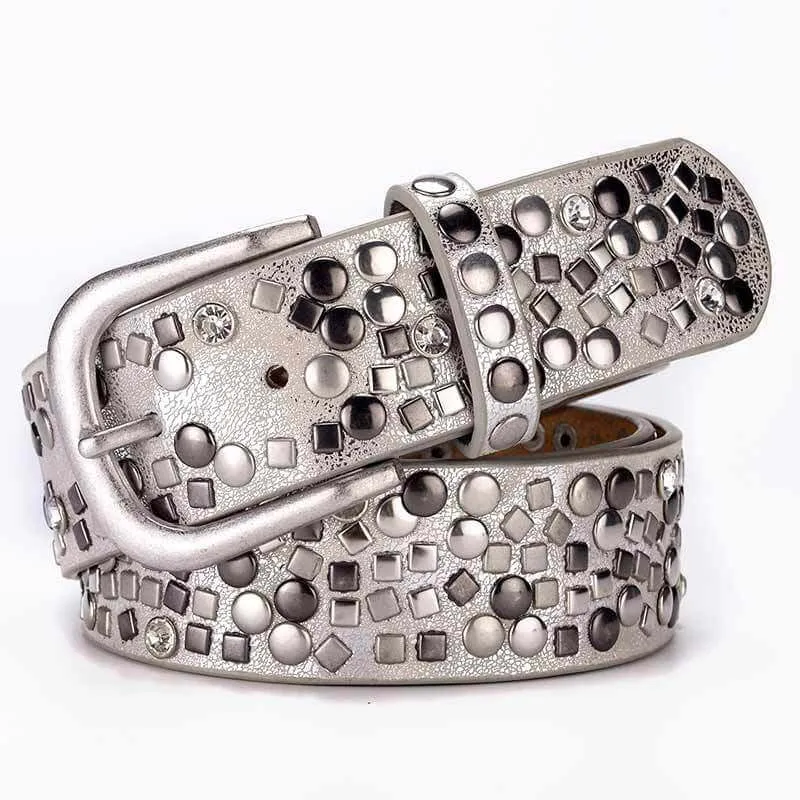 Multi-rivet Studded Embellished Buckle Belt Punk Belt-WB7041