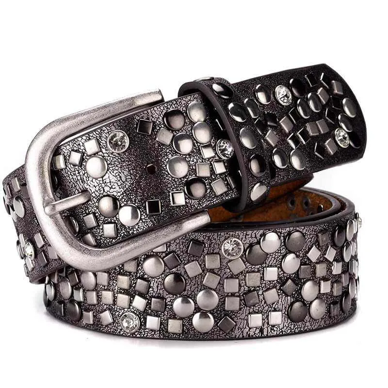 Multi-rivet Studded Embellished Buckle Belt Punk Belt-WB7041