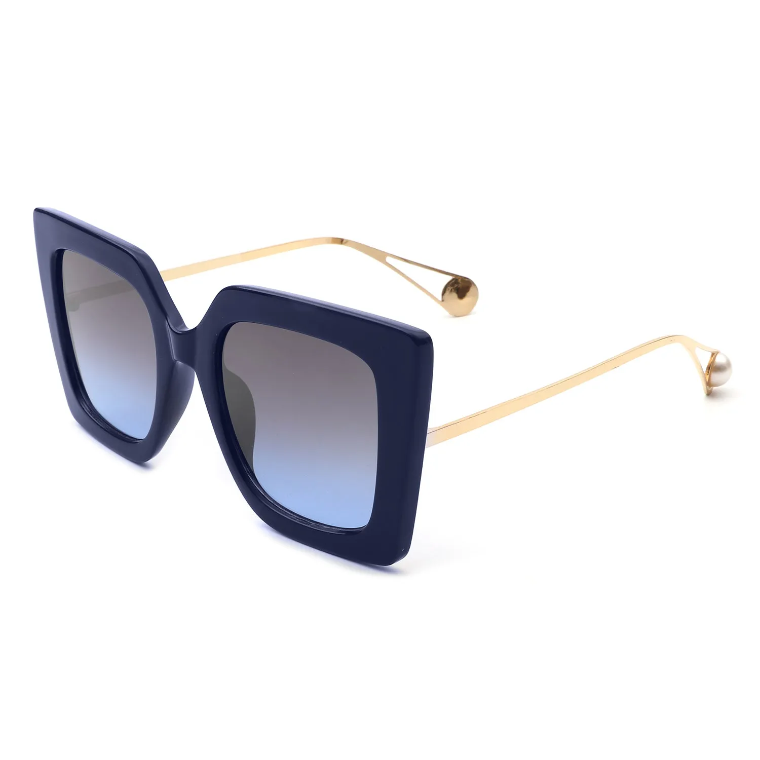 Oversized Cat Eye Ladies Sunglasses with Pearl Detail