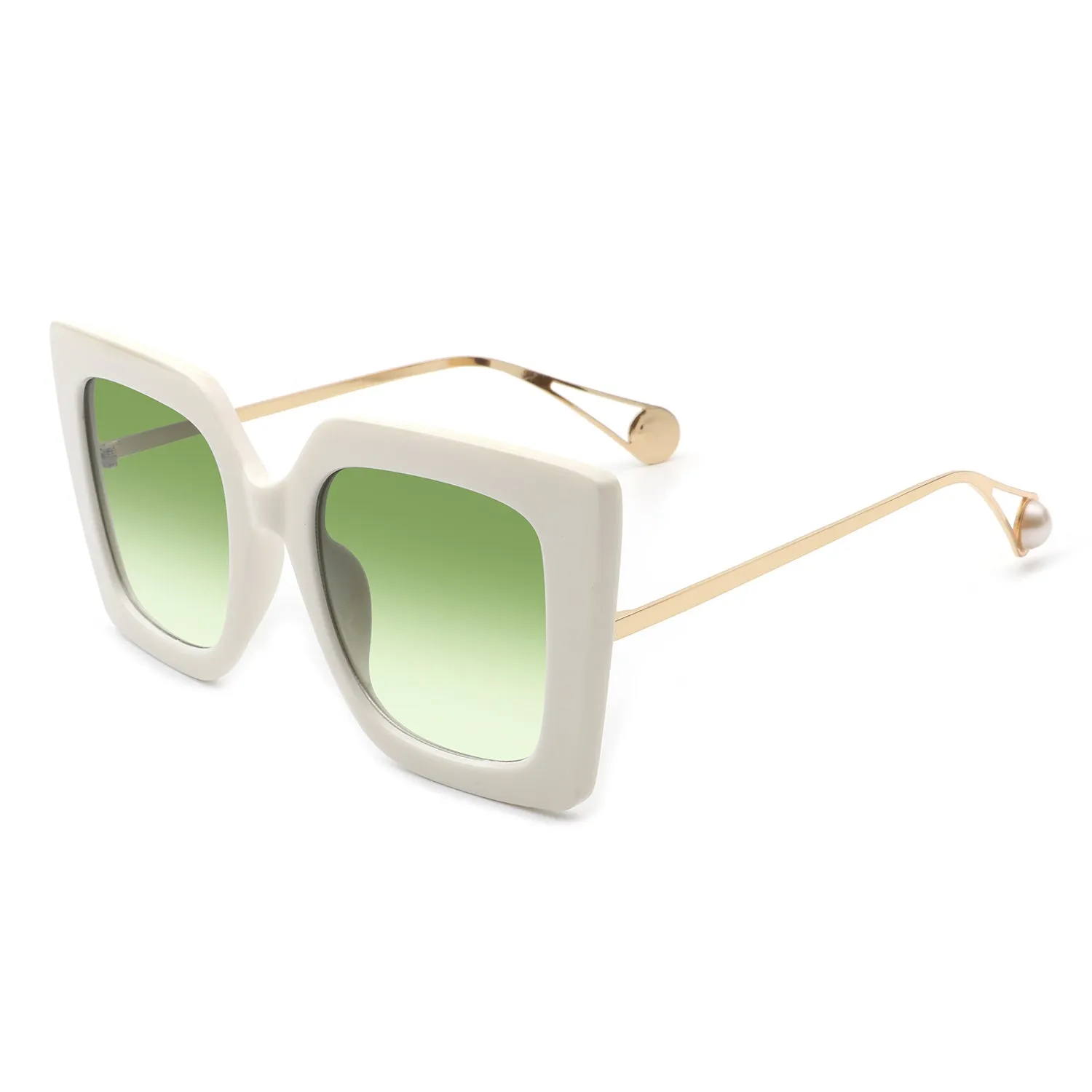 Oversized Cat Eye Ladies Sunglasses with Pearl Detail