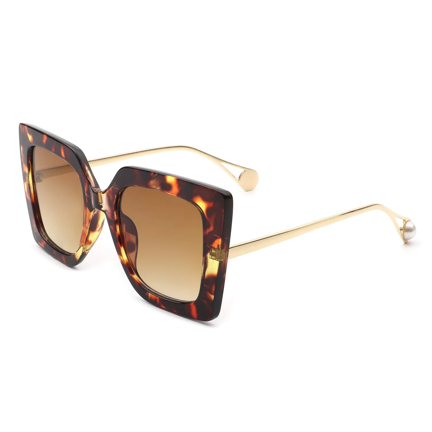 Oversized Cat Eye Ladies Sunglasses with Pearl Detail