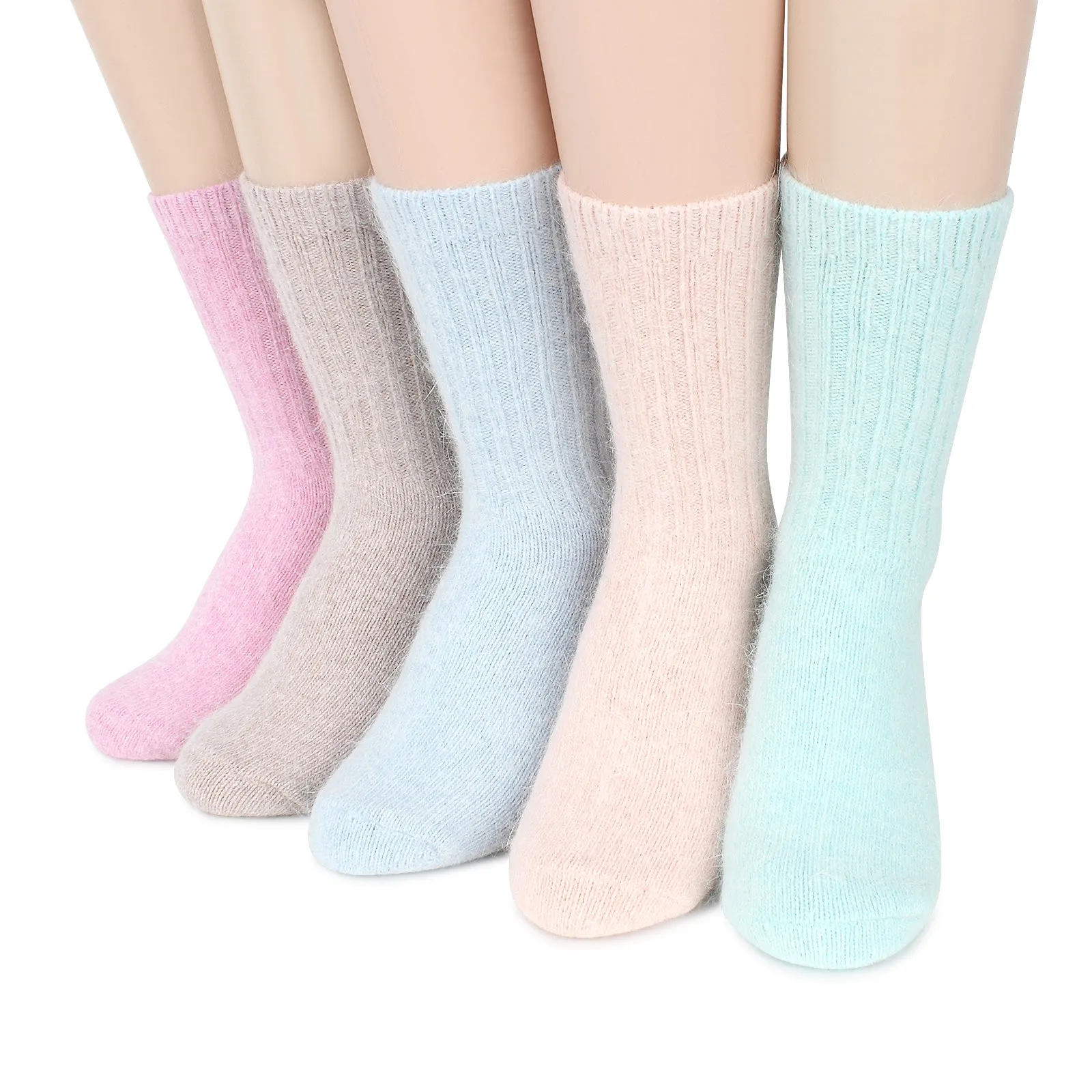 Pastel Soft Angora Crew Socks YE59