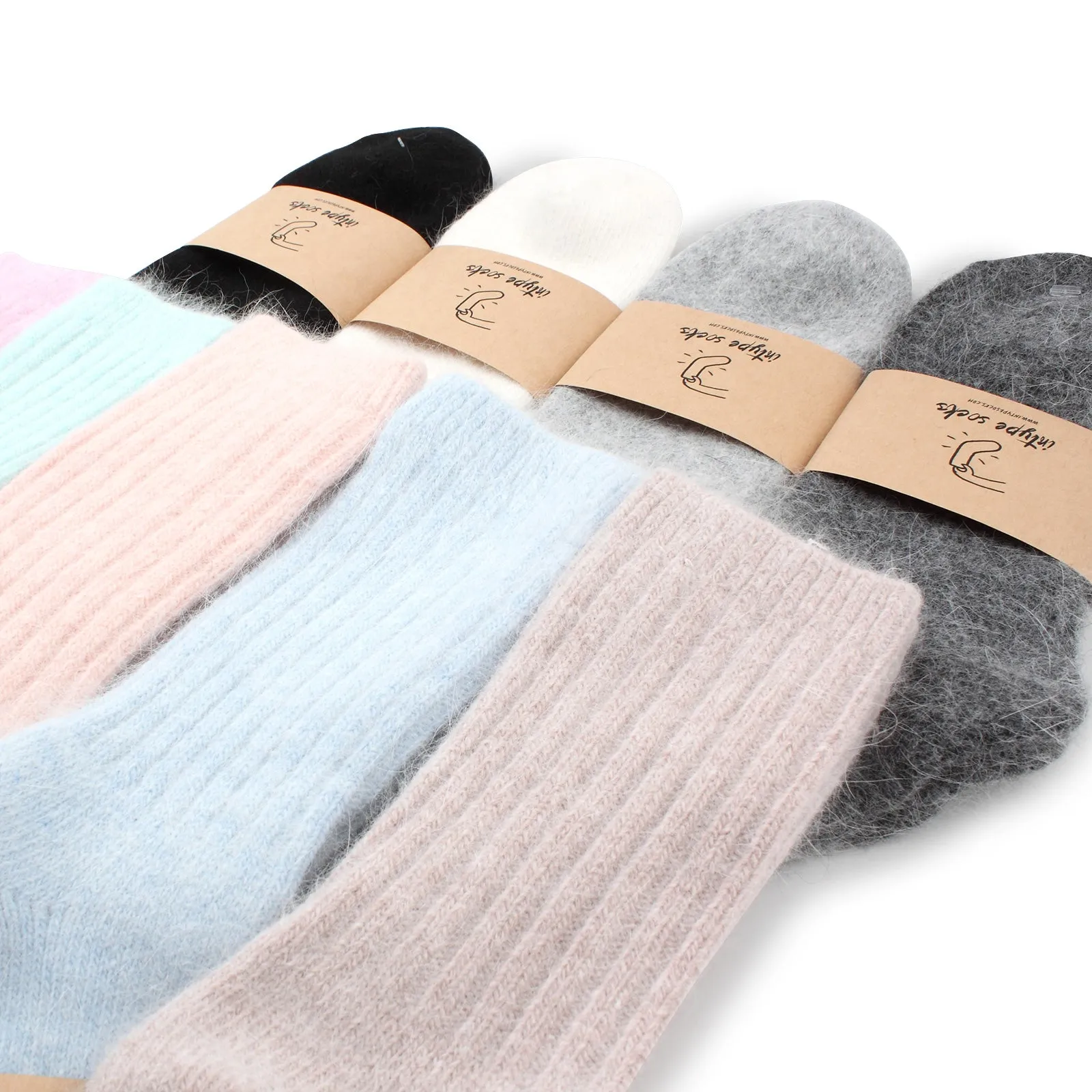 Pastel Soft Angora Crew Socks YE59